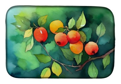 Missouri Hawthorns in Watercolor Dish Drying Mat Absorbent Dish Drying Mat Pad for Kitchen Counter Dish Drainer Mat for Countertop, 14 x 21"